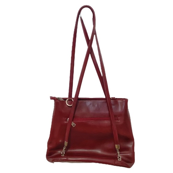 LANCASTER RED LEATHER BACKPACK SHOULDER BAG - OS - Picture 3 of 11